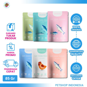 coucou wet cat food pouch 85gr – makanan basah kucing premium