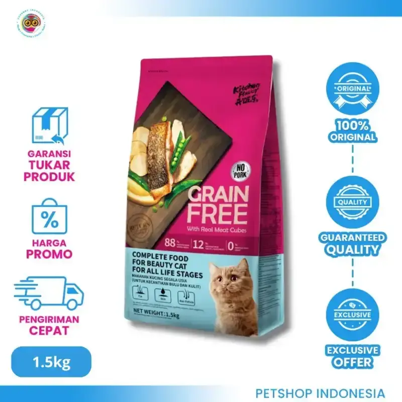 kitchen flavor grain free beauty cat all life stages 1.5kg